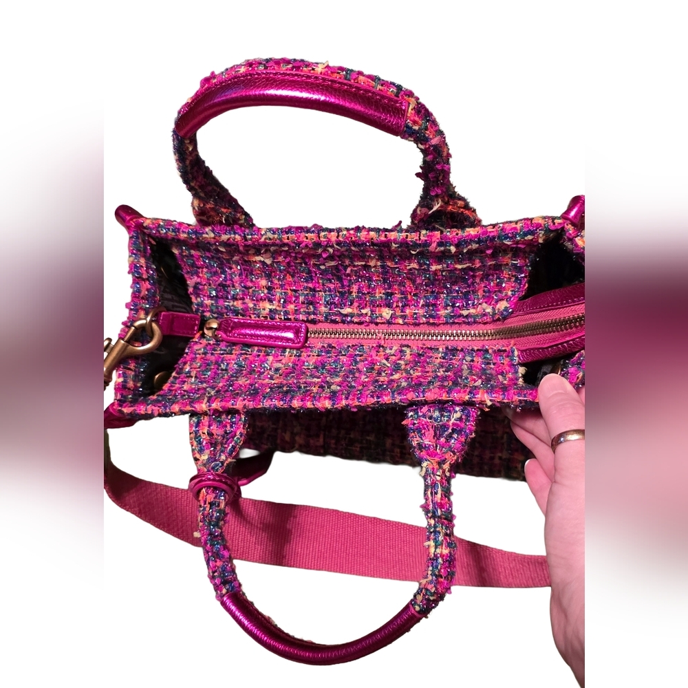 Kurt Geiger Pink Tweed Bag - Picture 3 of 11